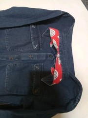 USA 1970s Vintage Male Brand Denim Long Sleeve Shirt Navy Pattern A++ Look