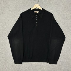 Vintage Kikit Limited Edition Acrylic Polo Shirt Men’s M Black Long Sleeve 90s