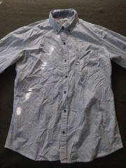 Native Code New W/Out Tags Medium Stripe/Polka Dot White/Blue Long Sleeve Shirt