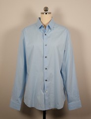 Men’s Express 1MX Fitted Dress Shirt Light Blue- Large