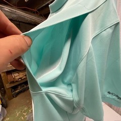 Columbia PFG Polo Shirt Mens XL Aqua Omni Shade Costa Del Mar Fishing Golf