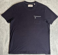Original Penguin Munsingwear Pocket Tee Mens Large Navy Blue Cotton Crew Neck