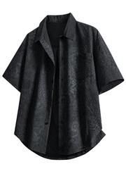 Designer Style Men Tie Dye Shirt Seersucker Casual Loose Beach Summer Tops M-3XL