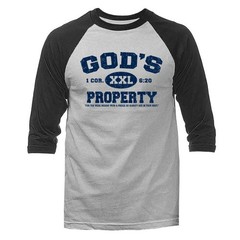 God’s Property Christian Religious God Bible Church 3/4 Sleeve Raglan