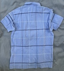 NEW NWOT Men’s L Lavender Blue Windowpane Izod Polo Shirt Cotton Piqué Knit DAD
