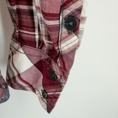Buckle Black No. 48 Mens Tailored Fit Plaid Button Down Shirt Burgundy White M