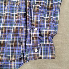 Ralph Lauren Y2K Mens Sz Lg Blue Black Plaid Custom Fit Long Sleeve Button Shirt