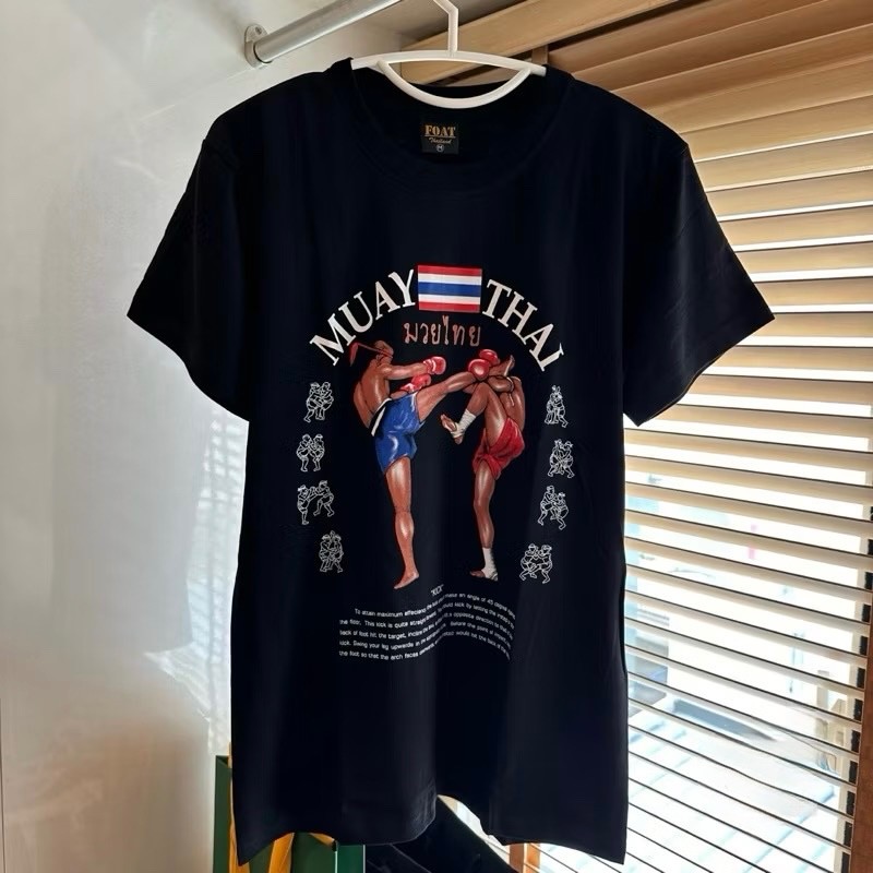 Vintage Style Crewneck Muay Thai Tee Kickboxing Streetwear Unisex Cotton Shirt
