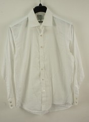 Harvie Hudson Jermyn St. Slim Mens 17 Long Sleeve White Twill Cotton Dress Shirt