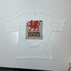 Vintage Cymru Wales United Kingdom Dragon T Shirt J T’s Adult Sz Large White
