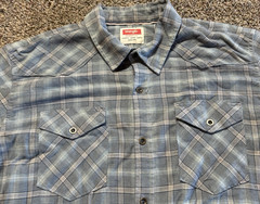 Wrangler Premium Plaid Western Men Button Down Shirt XL Metal Button Long Sleeve