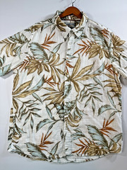 Margaritaville Shirt Men’s XL Tropical Palm Leaf Hawaiian Button Up 100% Cotton
