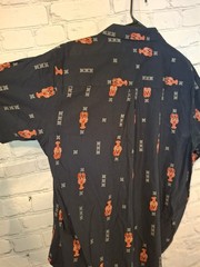 Chaps Ralph Lauren Lobster Print Shirt Men’s Large Navy Cotton Camp Hawaiian
