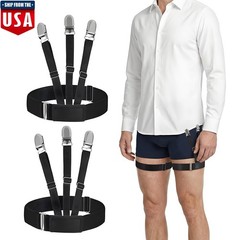 2Pcs Upgrade Shirt Stays Men Adjustable Elastic Dress Shirt Garters Holder Strap