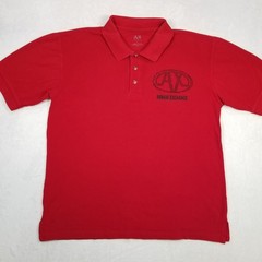 Armani Exchange Men’s Rhinestone Logo Collared Polo Shirt Size Large Red Casual