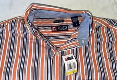CHAPS Mens Striped Cotton /poly Dress Shirt Size M Easy Care New NWT