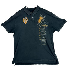Hard Rock Cafe Polo Shirt Mens XL Orlando Black Short Sleeve
