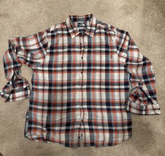 The North Face Men’s Plaid Button-Down Shirt – Navy, Red, White