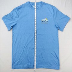IZOD T-Shirt Mens Medium Blue Saltwater Surf Sun and Sand Graphic Beach Tee