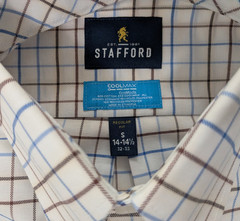 Stafford Cool Max Multi Grid Button Down Dress Shirt Men’s Small 14-14.5 32-33