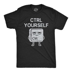 Mens Funny T Shirts CTRL Yourself Sarcastic Keyboard Graphic Novelty Computer