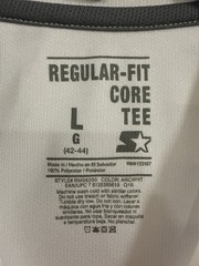 Starter Core Tee Men’s T-Shirt White L Logo Crew Neck Short Sleeve Polyester