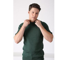 Jack Martin London Cable Knit Tee in Green Size XXL New With Tags