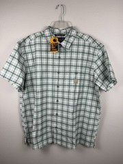 NWT Carhartt Force Sun Defender Plaid Shirt XL UPF 50 Rugged Flex Green