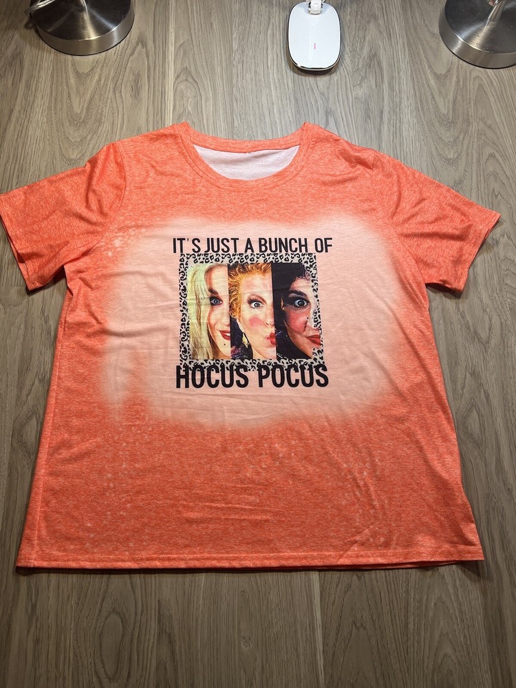 Hocus Pocus Shirt Adult Women It’s Just A Bunch Of Hocus Pocus XL Orange