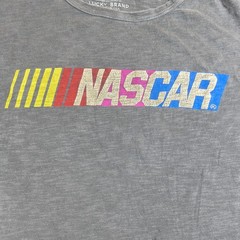 Lucky Brand Nascar Shirt Mens XL Gray Made In USA Racing Vintage Style Soft