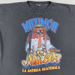 Vtg Maximon La Antigua Guatemala Center De Textiles Shirt Large Cotton Black