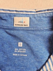 Johnnie-O Hanging Out Polo Shirt Sz S Blue White Stripe Mens Golf