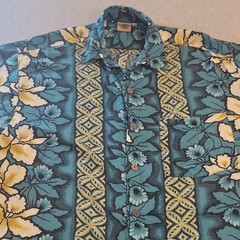 Round the Globe Men’s XL Short Sleeve Hawaiian Rayon Button-Up Shirt