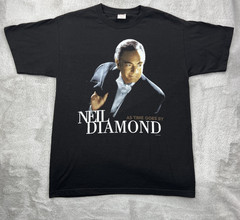 Vtg Neil Diamond Shirt Mens Large Black 90s Murina Rock Pop Music Concert Tour