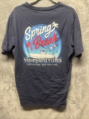 Vineyard Vines Graphic Tee Sz M Spring Break Boat Logo Casual Preppy Coastal