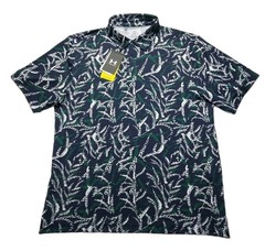 Under Armour Polo Shirt Mens Large UPF 30 Anti Odor Golf Performance Navy Jungle