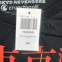 TOKYO REVENGERS Shirt Mens Small S Black Crunchyroll Short Sleeve NWT
