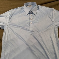 NWOT Collars & Co Dress Polo Shirt Men Large Solid French Blue Straight Collar