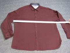 Van Heusen Never Tuck Classic Fit Men’s long sleeve maroon button shirt XL