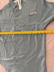 Columbia PFG Bahama II Long-Sleeve Shirt, men’s size Small Blue Vented Fishing