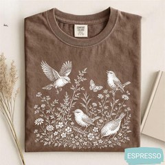 Birds Butterflies Wildflower Comfort Tee