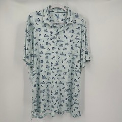 Johnnie O Featherweight Mens Performance Golf Polo Sz XL Tiki Bar Tropical Print