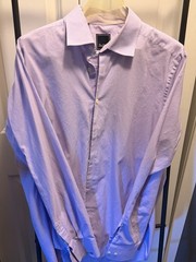 David Donahue Trim 17 36/37 Purple Check Dress Shirt Men’s 100% Cotton