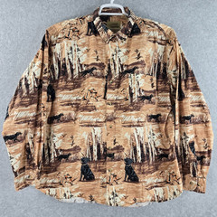 Field Tested Outdoor Life Shirt Mens XL Hunting Labrador Bird Duck Wildlife AOP