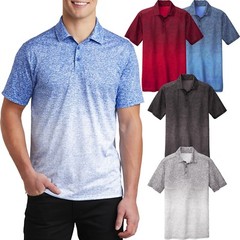 Mens Moisture Wicking Polo Shirt Heather Ombre DriFit XS S M L XL 2XL 3XL 4XL