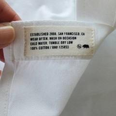 Taylor Stitch White Button-Down Shirt with Small Red Logo