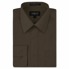 NEW Omega Italy Men’s Dress Shirt Long Sleeve Solid Color Regular Fit 10 Colors