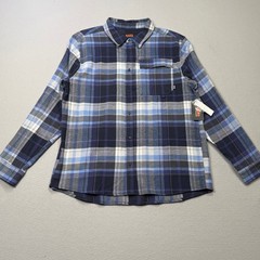 BASS OUTDOOR Men’s Classic Fit Plaid Button-Front Flannel Shirt blue Large $70