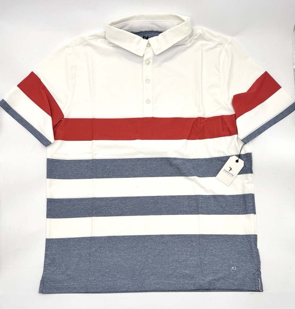 NWT Anderson Ord $114 Golf Shirt Mens Medium Vilano White Performance Polo