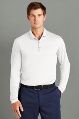Custom Embroidered Nike Dri-FIT Micro Pique 2.0 Long Sleeve Polo – White – Mediu